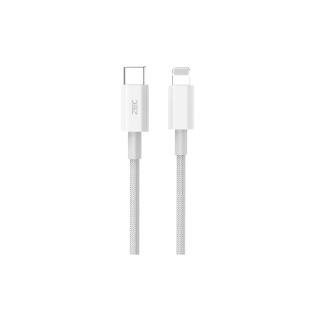 สายชาร์จ ZTEC รุ่น ZL312 USB-C to Lightning 30W ยาว 2 เมตร สีขาว (รองรับ PD และเชื่อมต่อ Apple CarPlay)_0